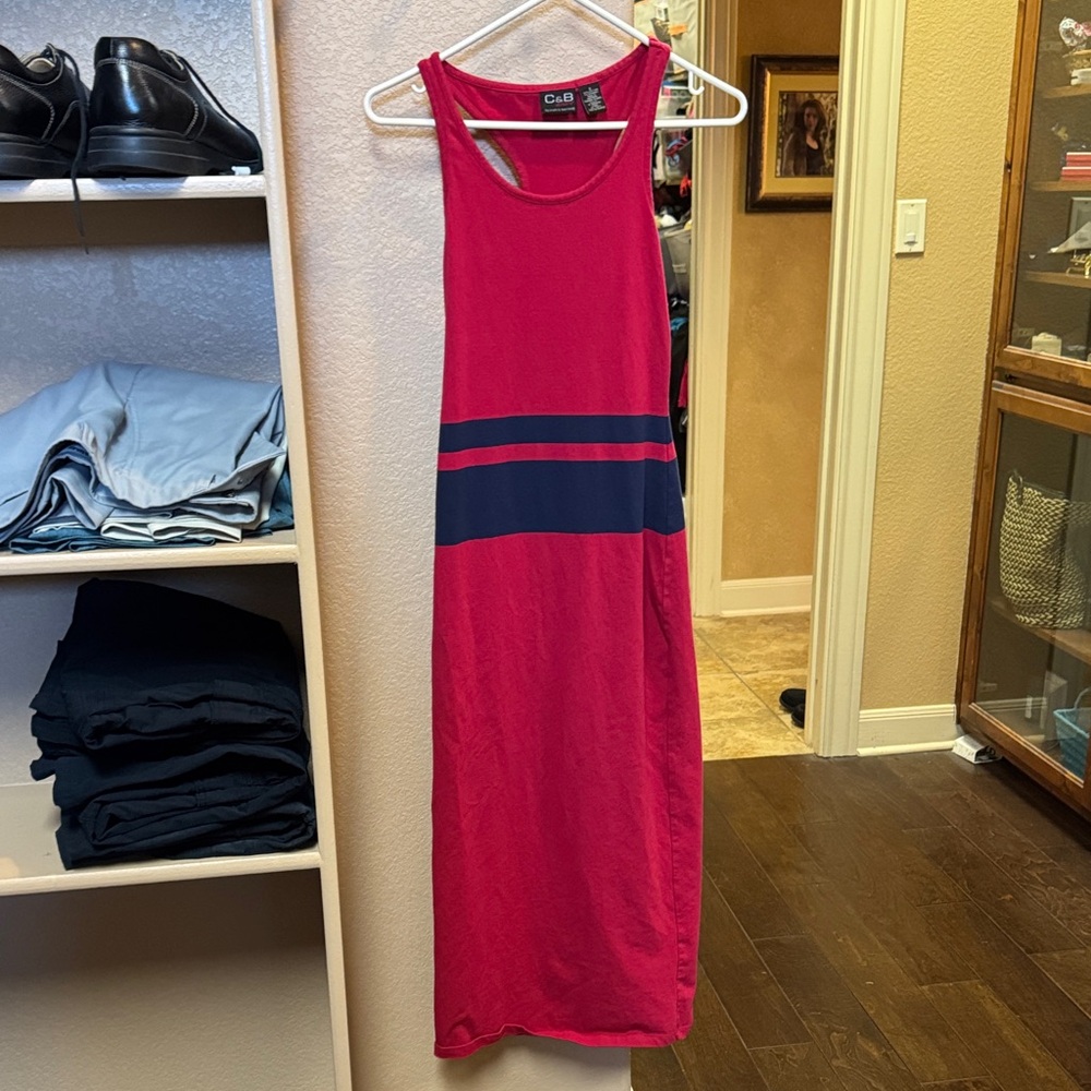 Croft & Barrow Red and Navy Maxi Dress